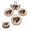 Ensemble de sous-verres en bison en résine d'inspiration naturelle avec accents d'écorce d'arbre