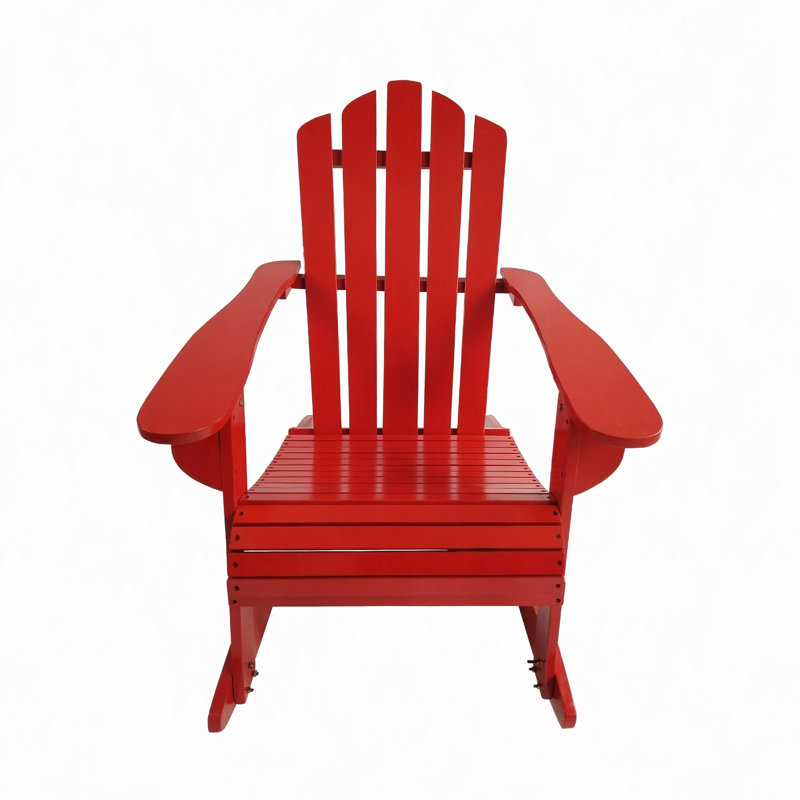 Chaise Adirondack inclinable en bois, Rouge