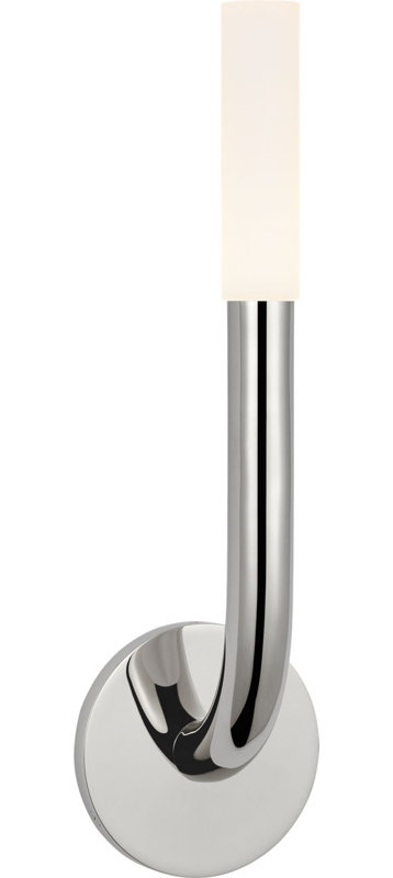 Rousseau Single Sconce with Etched Crystal, Polished Nickel