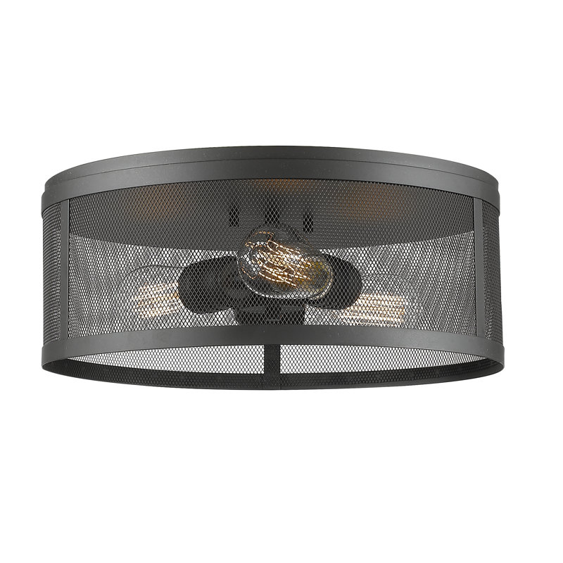 Plafonnier encastré 3 lumières Alyria, Bronze, H 6 po x l 18 po x P 18 po