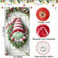 Bannière de porte de Noël avec des arcs et des pommes de pin