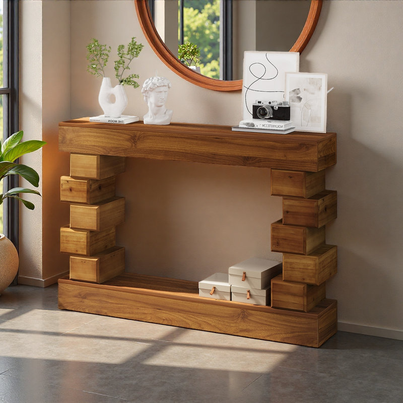 Console 47,24 ", table d'entrée en bois de style Mid-Century