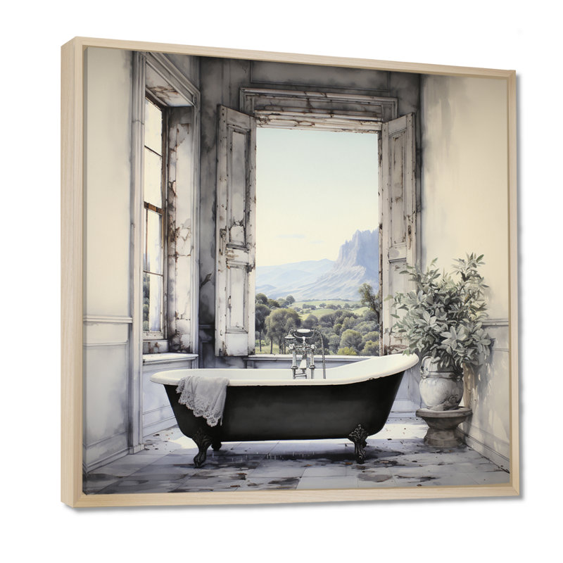 Impression sur toile Bath, H 16 po x l 16 po, Érable, Reproduction avec cadre flottant