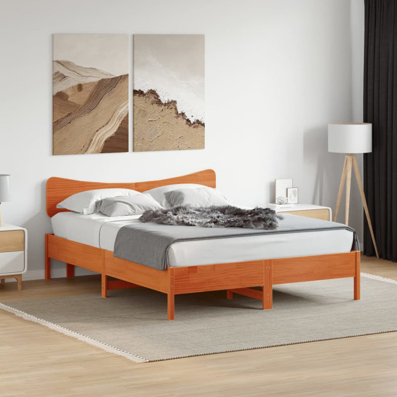 Meleka Solid Wood Headboard, Wax Brown, King - 150 x 200 cm