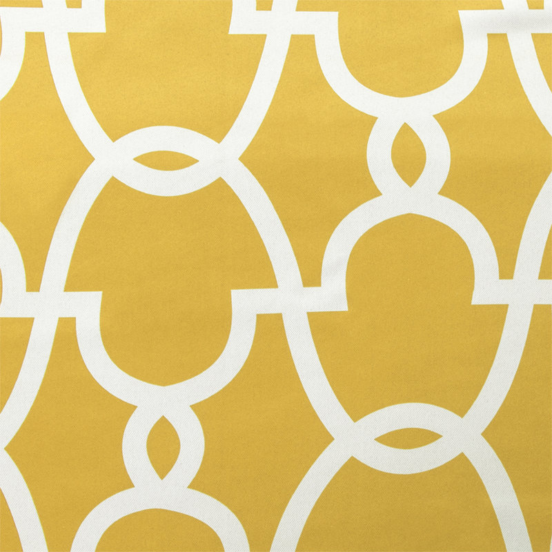 Andish Geometric Room Darkening Thermal Grommet Curtain Panels, Yellow, 52" W x 108" L