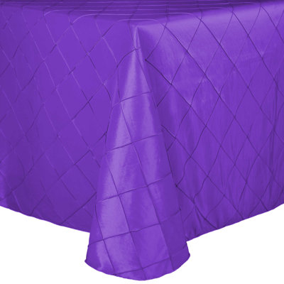 Ultimate Textile -10 Pack- Embroidered Pintuck Taffeta 54 X 96-Inch Oval Tablecloth Purple