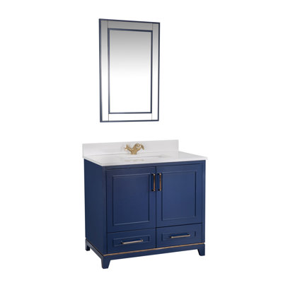 Ensemble de meuble-lavabo simple 35,4 po avec miroir Chardarius