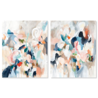 Spectrum of Serenity Acrylic Print Blush Modern Wall Art Set by Art Remedy, Ready to Hang, 36 x 45