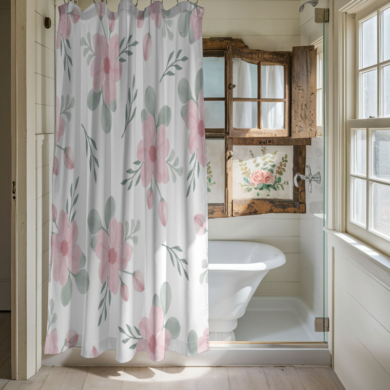 Rideau de douche 1 pièce Floral Nest, H 74 po x l 71 po