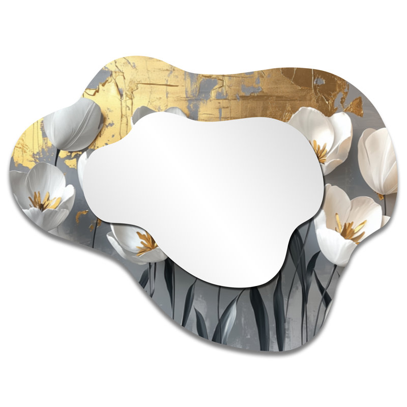 Tulipes Pure Form Of Blossoms I - Miroir mural décoratif tulipe nuage, 27 po x 35 po