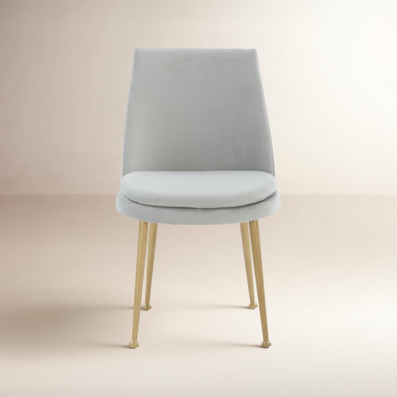 Siena 19.7'' H Tufted Velvet Upholstered Parsons Chair, Light Gray