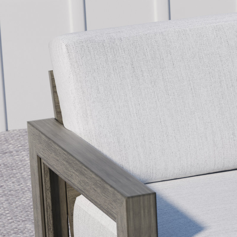 Marjani 3-Person Aluminum Patio Sofa with Cushions