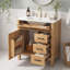 Meuble-lavabo autoportant avec lavabo en céramique, quatre tiroirs à fermeture en douceur et support de rangement pour porte