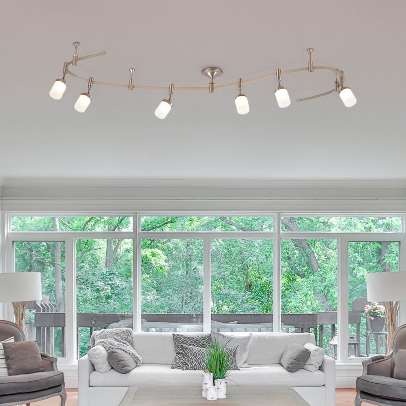 Flex Track 6-Light LED Track, Brushed Nickel, White