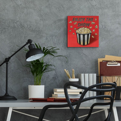 «Enjoy The Show Red» par Wild Apple Portfolio, art mural en verre, 12 po x 12 po