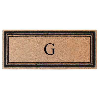 Monogrammed Triple Classic Border Natural Coir Door Mat with PVC Backing – Heavy-Duty, Anti-Shed & Easy to Clean
