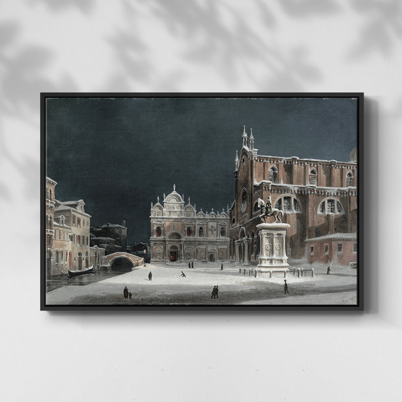 Paysage rétro - DXLI, Toile avec cadre flottant noir, H 27 po x l 41 po x P 2 po
