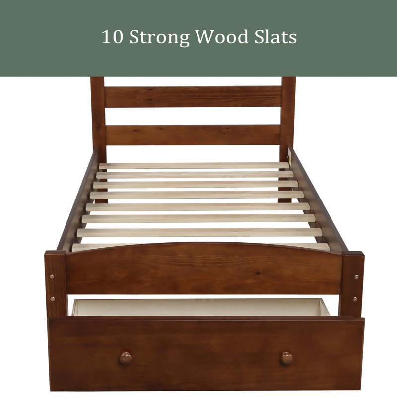 Slat Storage Bed, Walnut