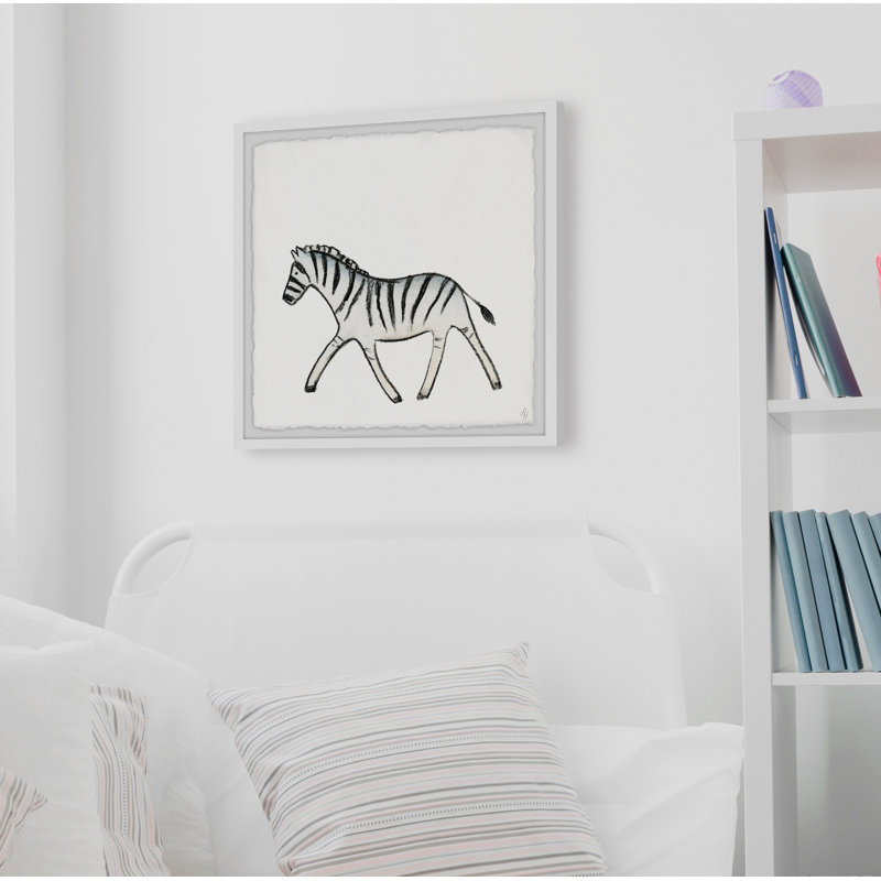 «Charlie Zebra», reproduction encadrée de Charlie, H 12 po x l 12 po x P 1,5 po