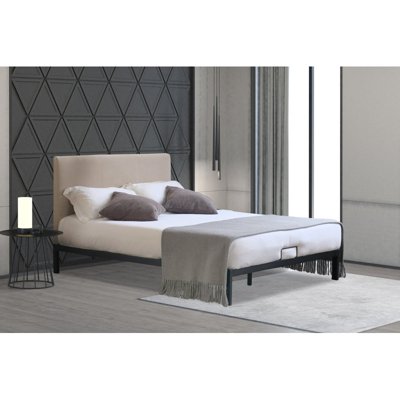 Inyokern Upholstered Bed, Grey, Kingsize (5')