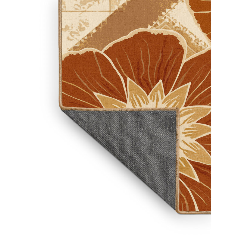 Tapis marocain doux et moelleux d'inspiration globale Marigold Odenton en brun - reliure brun clair, 3 X 5
