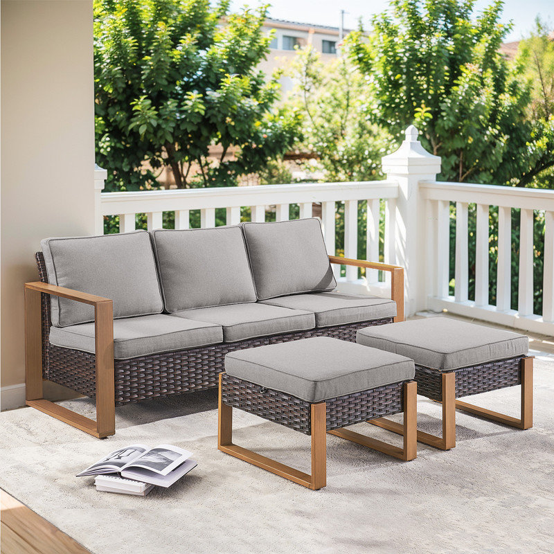 Largeur de 75 po Allcot, Brun, Gris