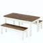 Ensemble de table de salle à manger 3 pièces avec bancs - Ensemble de table de cuisine 55 "pour 4 à 6 personnes