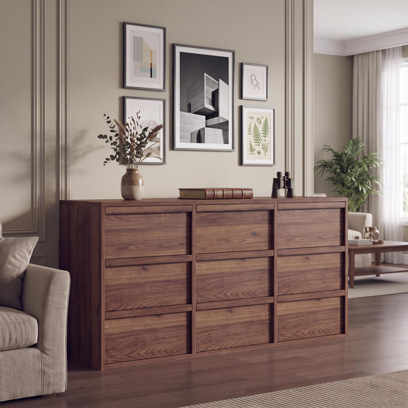 Commode de rangement moderne avec tiroirs profonds et large plateau de table pour la chambre à coucher, le salon et l'entrée