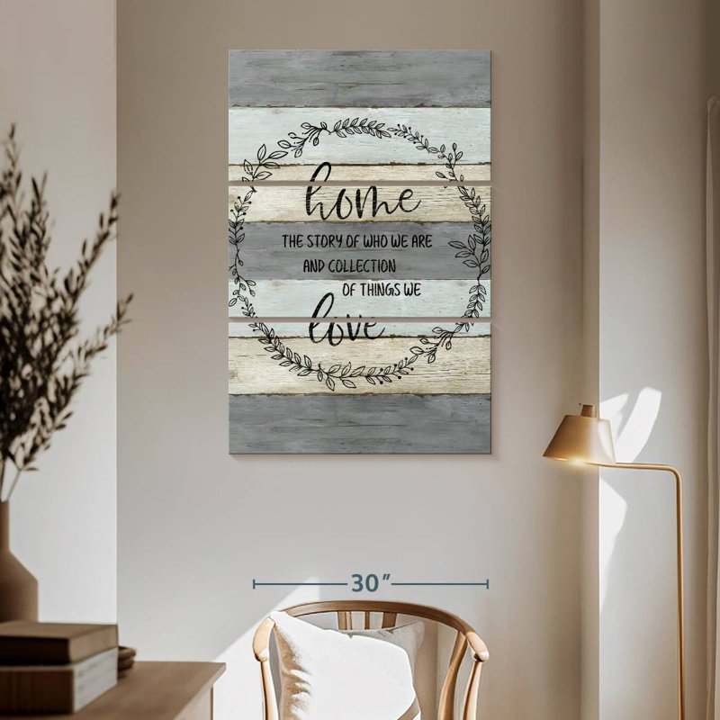 Plaque murale Home Love, H 65 po x l 42 po