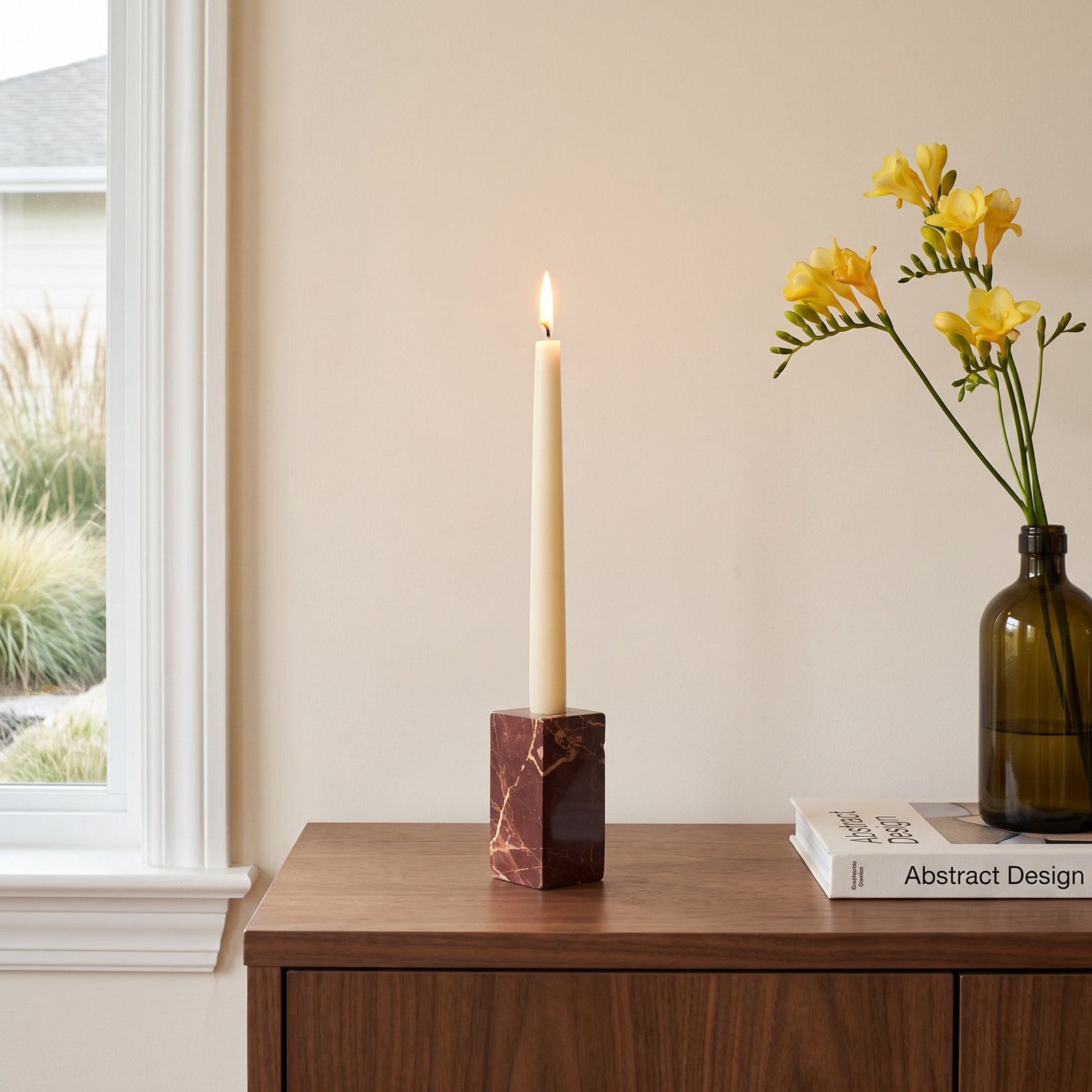 Keshia Genuine Marble Tealight Holder