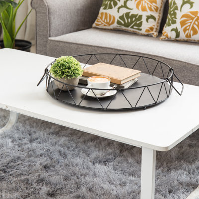 45.7cm Large Metal Table Ottoman Tray