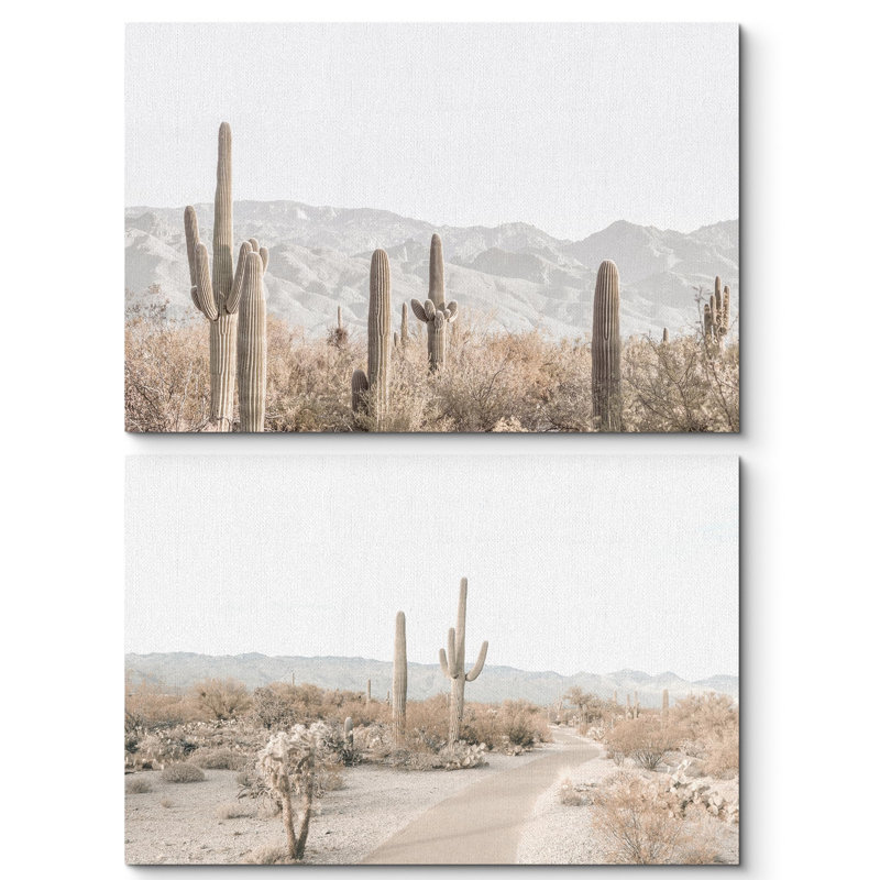 «Southwest Desert Cactus», 2 pièces, H 24 po x l 36 po, Toile tendue