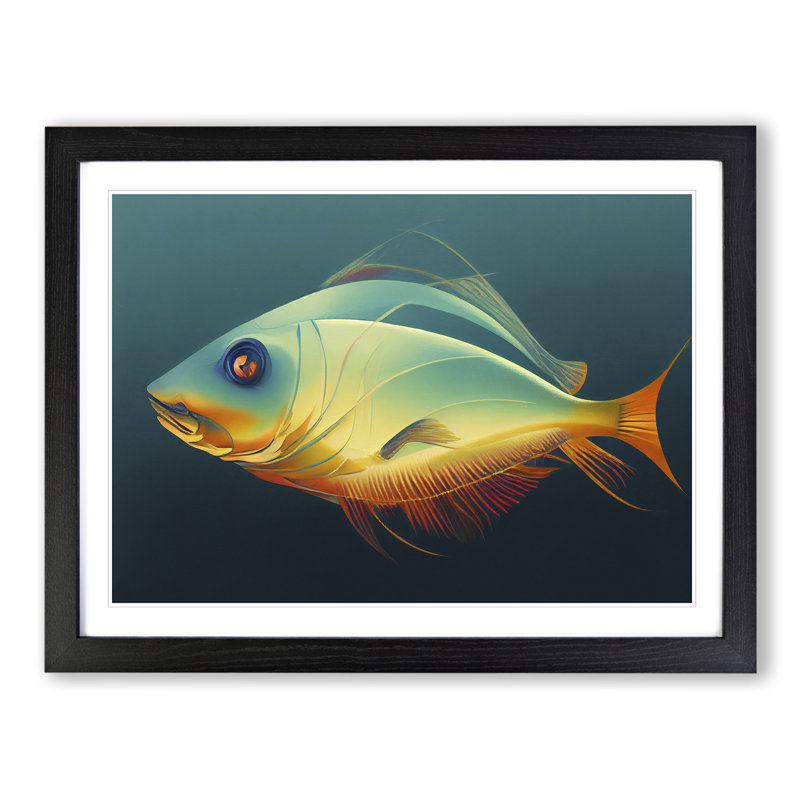 XH1022-3872X Fish Portrait Vol.1 - Single Picture Frame Print, 34cm H x 46cm W x 2cm D, Black