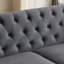 Canapé Chesterfield avec accoudoirs rembourrés en velours capitonné 3 places Chesterfield-654570755
