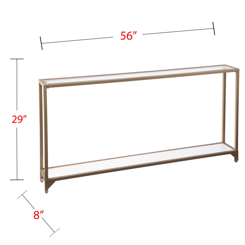 Console Charlie-Adam, Or, 29" H x 56" W x 8" D, Clear