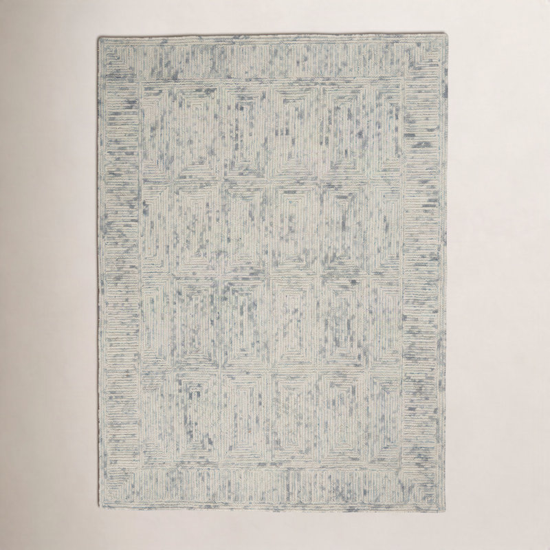 Jordy Tufted Wool Gray/Ivory Area Rug, Rectangle 8'3' x 11'6"