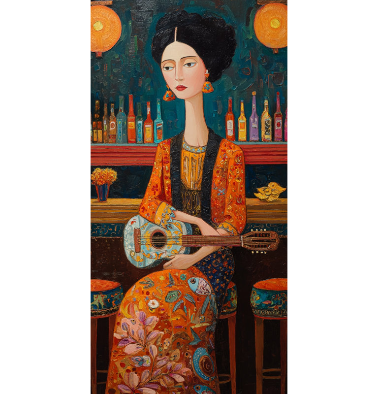 «Music at Dusk», art mural sur toile tendue, L 20 po x H 36 po x P 1,5 po