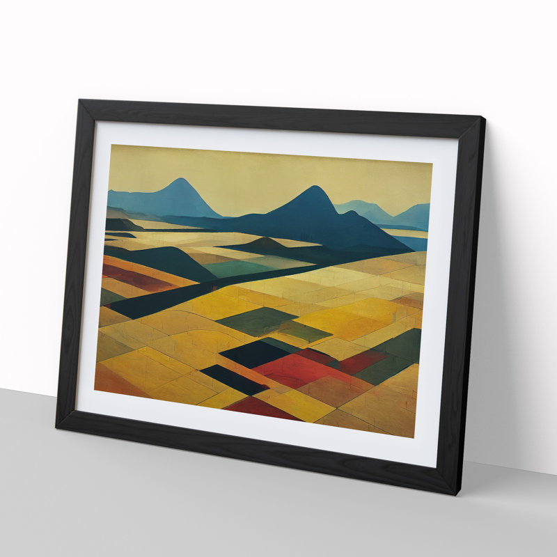 Abstract Meadow Landscape Vol.1 - Framed Print, Black, 46cm H x 64cm W x 2cm D