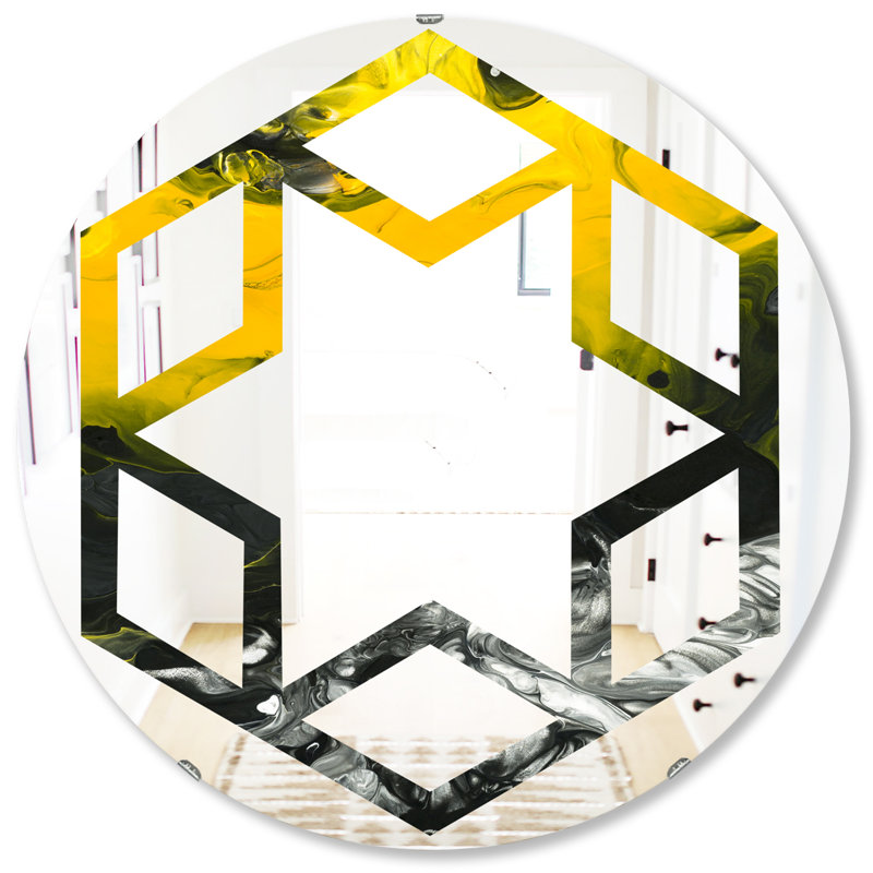 Miroir mural hexagonal éclectique Hexagon Star, H 31,5 po x l po