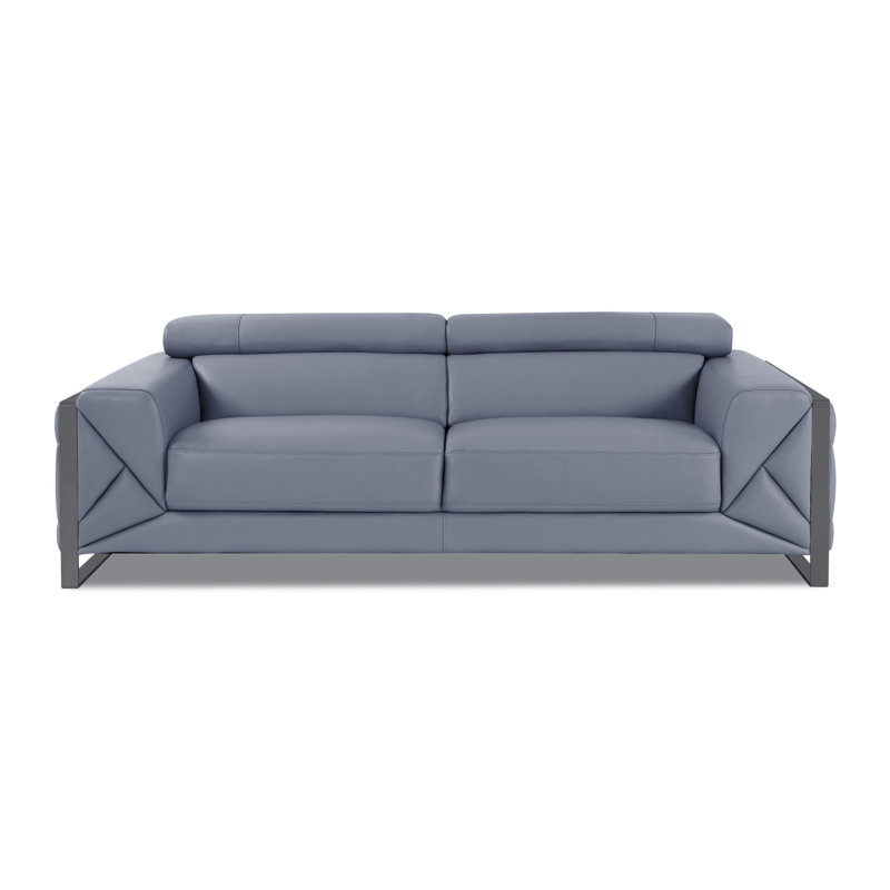 Canapé moderne en cuir Global United Graitalian, Bleu clair
