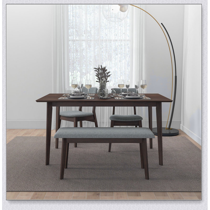 Carlos Fabric Upholstered Solid Wood Bench Simple design, comfortable and durable, multi-functional bench
