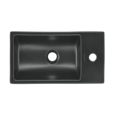 Swiss Madison 18 Inch Ceramic Vanity Sink Top In Matte Black