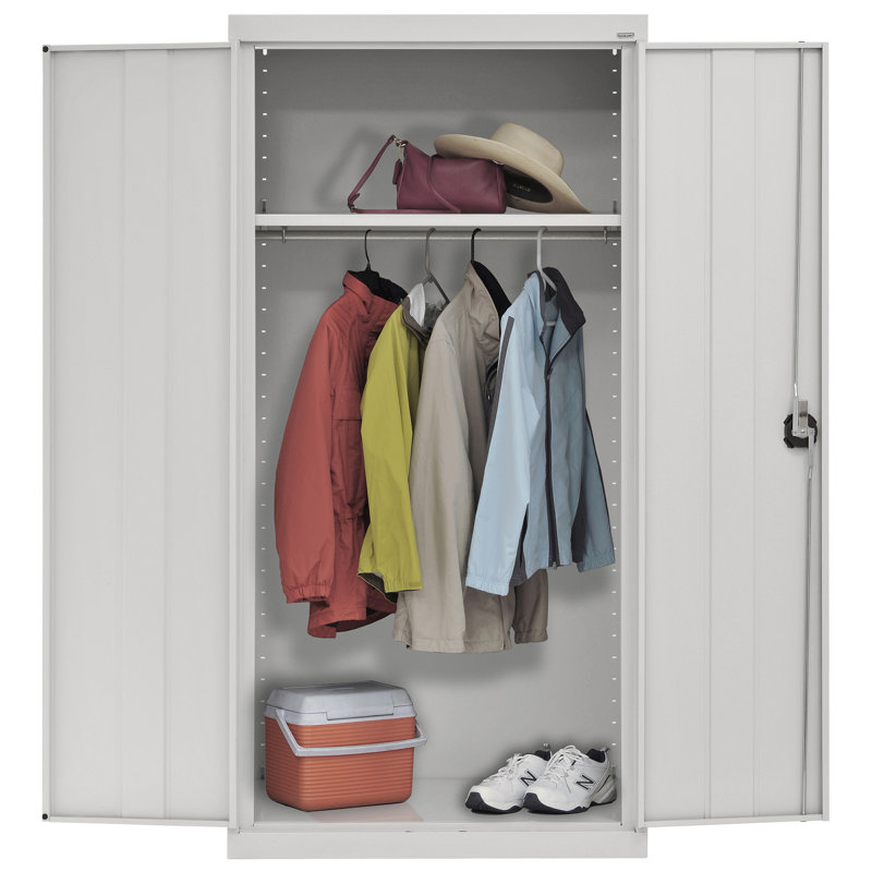 Armoire de rangement garde-robe, H 72 po x l 36 po x P 24 po, Gris tourterelle