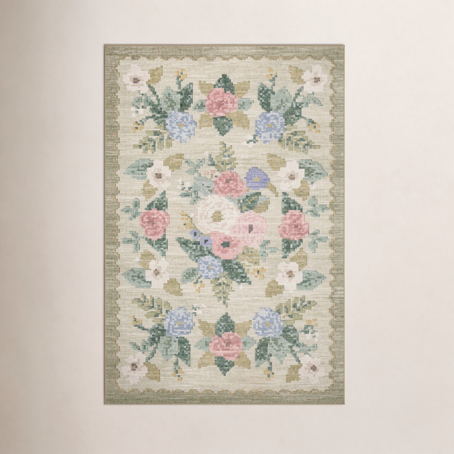 Rifle Paper Co. x Loloi Rosa Floral Rug, Rectangle 2' x 5'