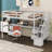 Jaxsten Twin Size Loft Bed Frame with Built-in Desk and Double Storage Drawers-732394397