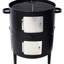 Barbecue en acier de 17 pouces avec surface de cuisson spacieuse et matériaux chauffants en noir pour fumoir d'extérieur