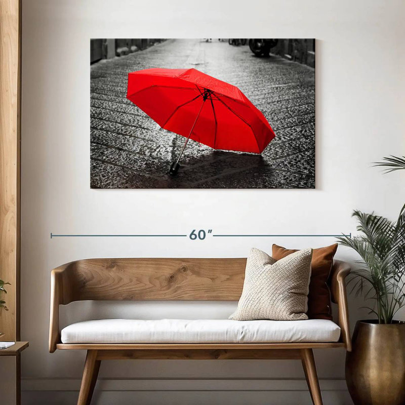Kerner Bright Red Umbrella Pop, 30" H x 45" W