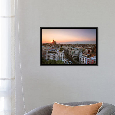 «Coucher de soleil sur Madrid, Espagne» par Matteo Colombo, impression sur toile