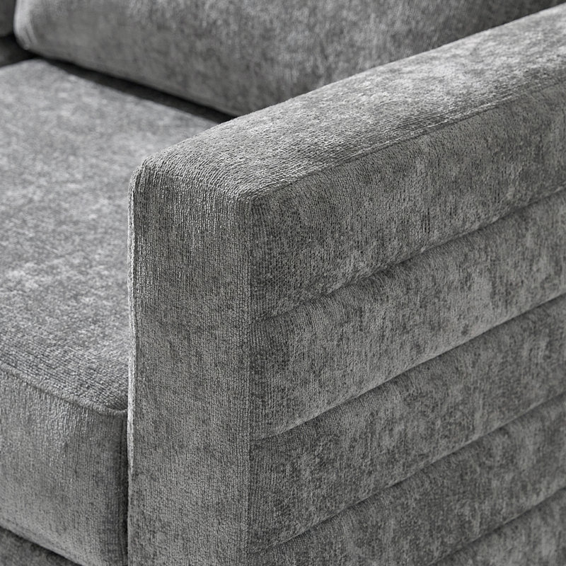 Canapé de rangement modulaire Jagger, Gris, 4, H 35,5 po x l 124,5 po x P 34,25 po