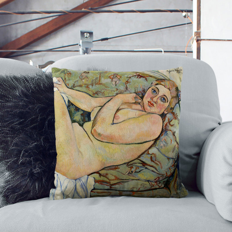 Reclining Nude Square Throw Cushion, 55cm H x 55cm W x 20cm D